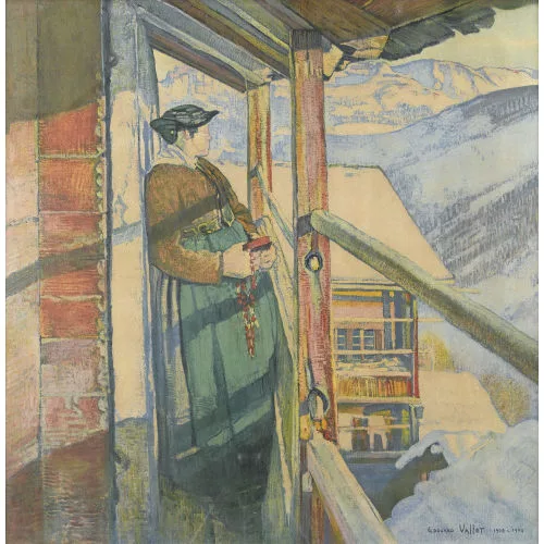 Édouard Vallet — Bäuerin mit Rosenkranz und Bibel in der Hand.