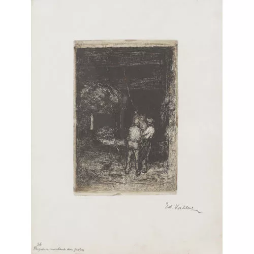 Édouard Vallet — Paysans montants des gerbes.
