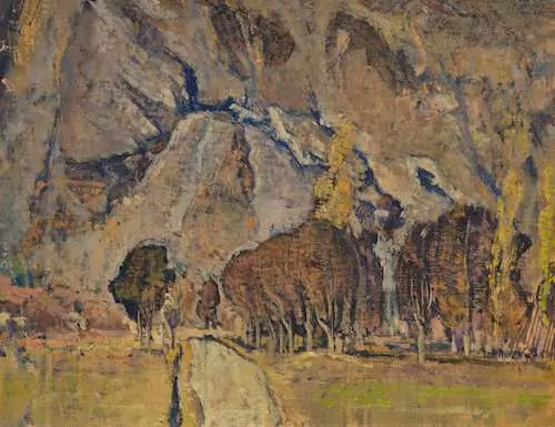 EDOUARD VALLET — Route et Rochers, étude. 1923. — Koller Auktionen
