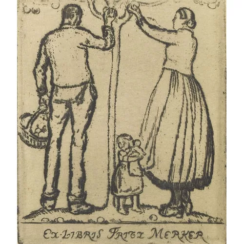 Édouard Vallet — "Ex-Libris Fritz Merker".