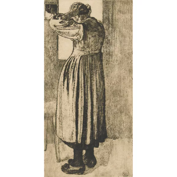 Édouard Vallet — "Paysanne se coiffant".