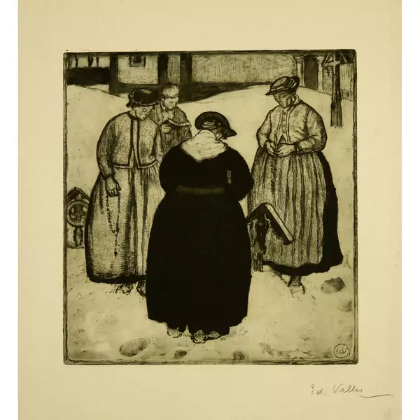 Edouard Vallet — Autour d'une tombe — Galerie Kornfeld
