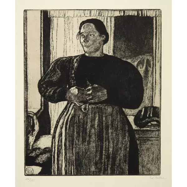 Edouard Vallet — Paysanne s'habillant — Galerie Kornfeld