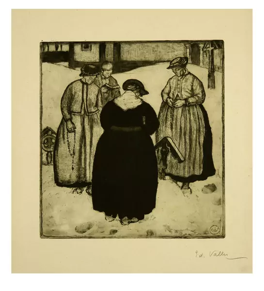 Edouard Vallet — Autour d'une tombe — Galerie Kornfeld