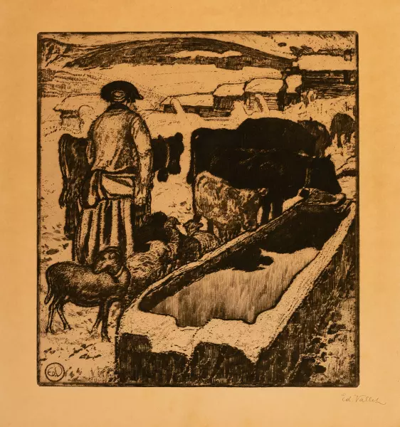 Le troupeau à l'abreuvoir, 1913