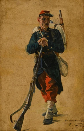 Portrait d'un soldat en pied