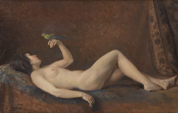 Edouard Castres — Femme à la perruche