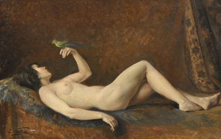 Jeune femme à la perruche