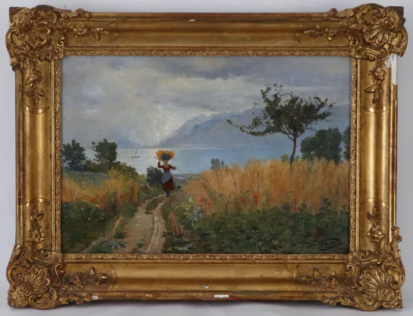 Edouard Castres — Edouard Castres (1838-1902), Paysanne au bord du