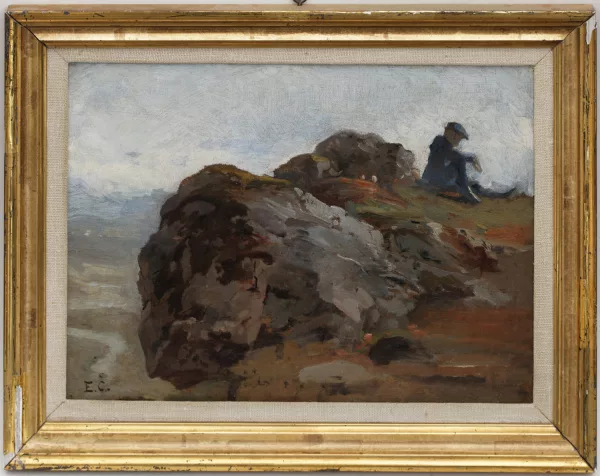 Edouard Castres — Promeneur et rocher