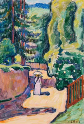 Eduard Boss — Spaziergängerin mit Sonnenschirm, 1911