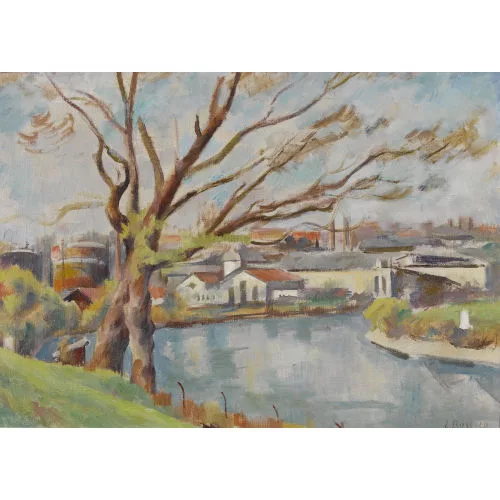 Eduard Boss — Herbstliches Aareufer.