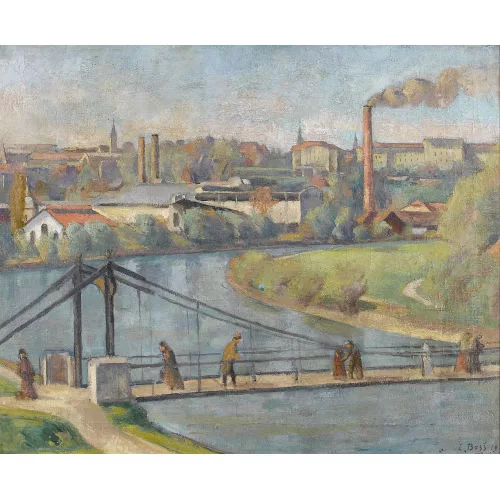 Eduard Boss — Ansicht der Aare mit dem Marzili-Quartier.