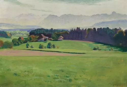 BOSS, EDUARD — Landscape with the Niesen and the Stockhorn Range. 1901. — Koller Auktionen