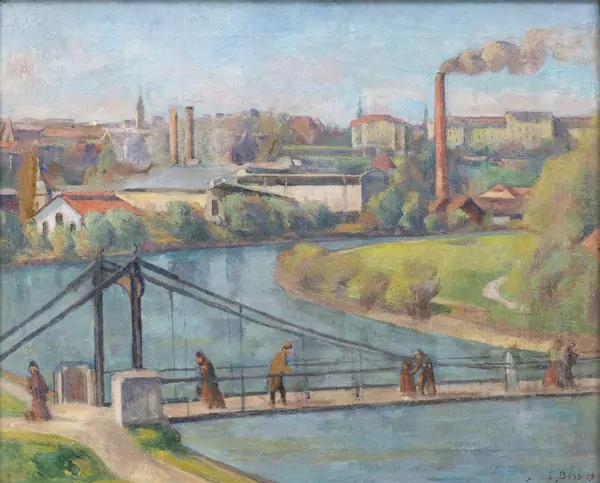 Eduard BOSS (1873-1958), "Vue de l'Aar à Berne", huile — DognyAuction