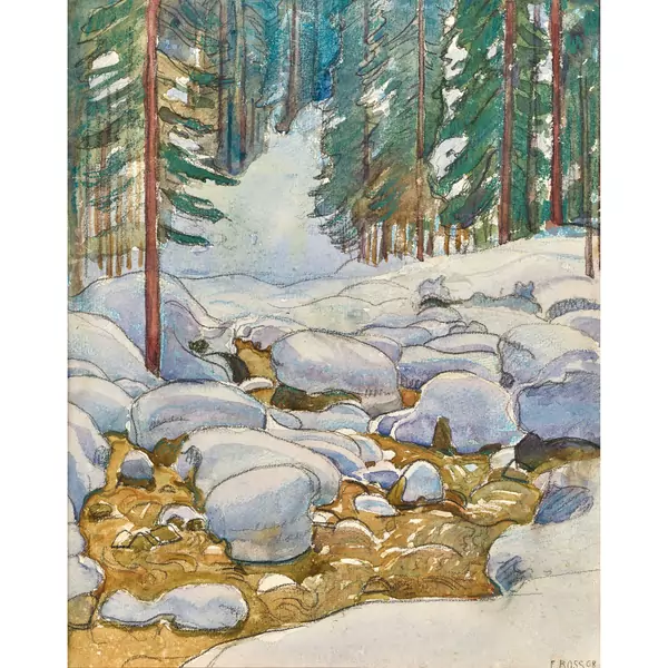 Winterlicher Bach im Wald