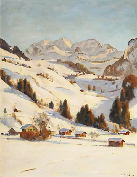 Blick auf die winterliche Blüemlisalp