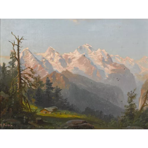 Eduard Bühler — "Abendlicht auf Eiger, Mönch und Jungfrau".