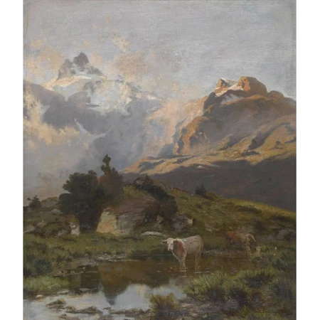 Berglandschaft mit Kühen