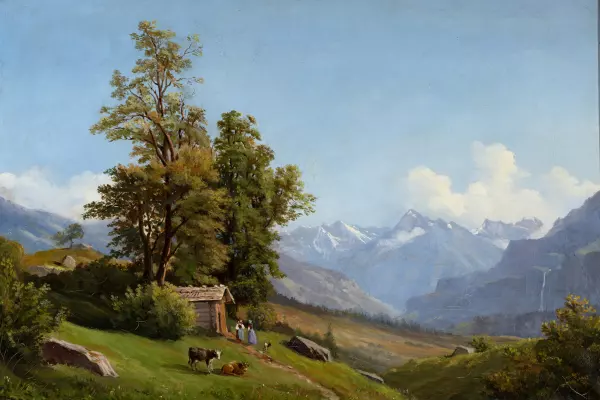 Berglandschaft mit Figurenstaffage