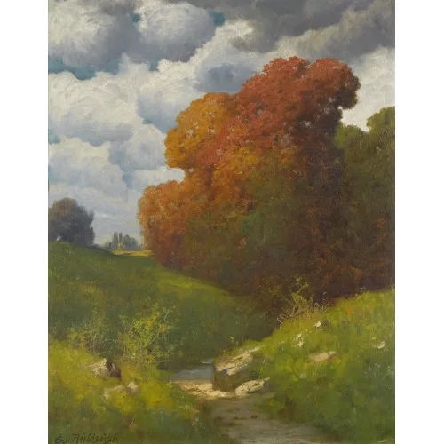Eduard Rüdisühli — Herbstliche Bachlandschaft.