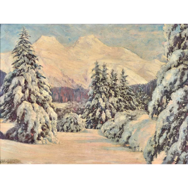Eduard Rüdisühli — Winterlandschaft bei St. Moritz.