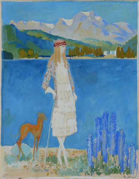 Eduard Stiefel — Dame mit Barsoi