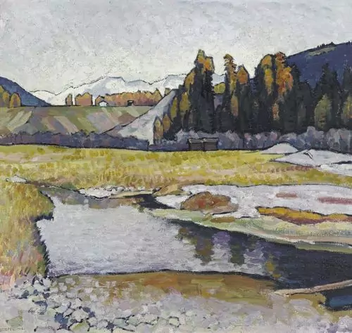 EDUARD STIEFEL — Berglandschaft am See. 1912. — Koller Auktionen