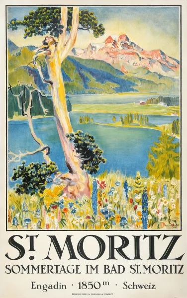 Eduard Stiefel — St. Moritz, Sommertage im Bad St. Moritz, 1924