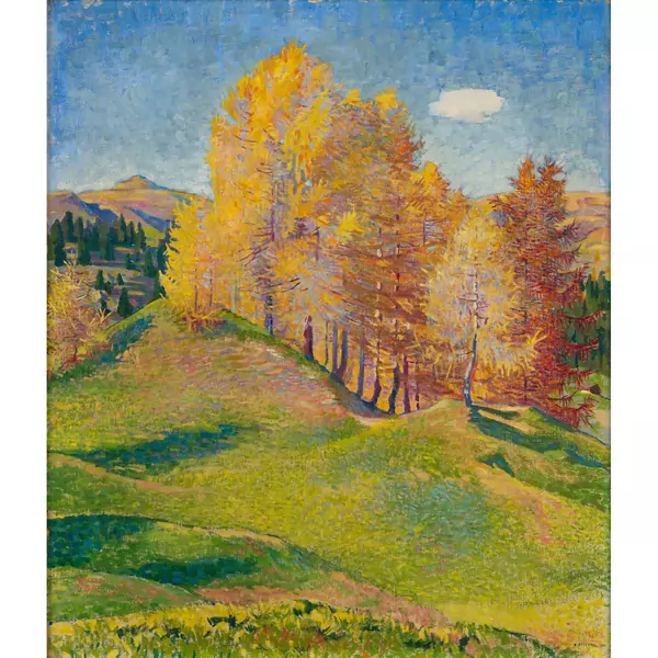 Herbstliche Lärchengruppe im Bündnerland