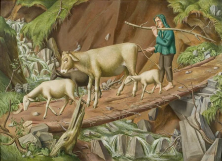 Hirt auf dem Steg, um 1925