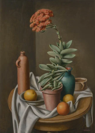 Stillleben mit rundem Tisch, um 1924