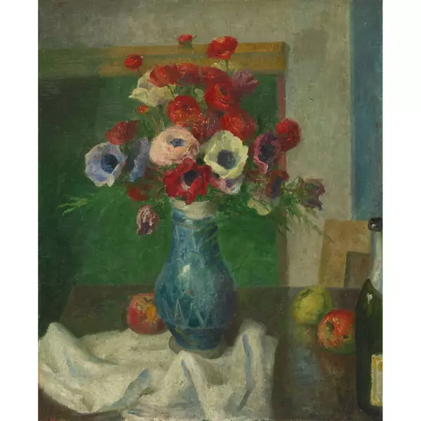 Anemonen in blauer Vase