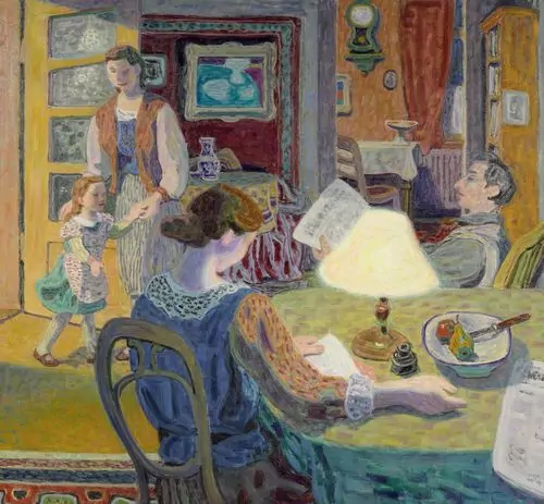 EDUARD GUBLER — Beim Lampenlicht. 1947. — Koller Auktionen