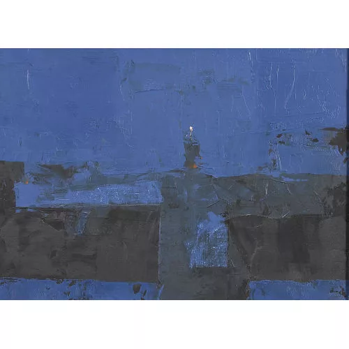 Egbert Moehsnang — Komposition in Blau und Schwarz.