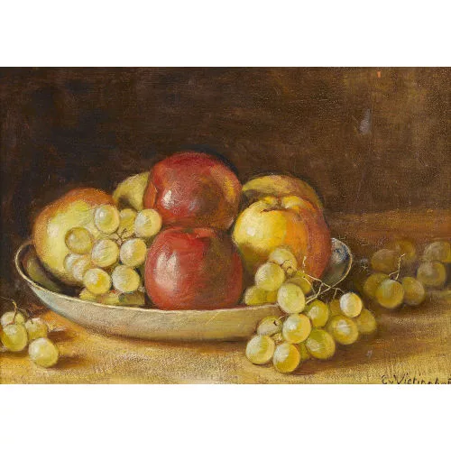 Egon von Vietinghoff — Stillleben mit Äpfeln und Trauben.