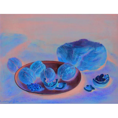 Egon von Vietinghoff — Stillleben mit Baumnüssen und Brot.