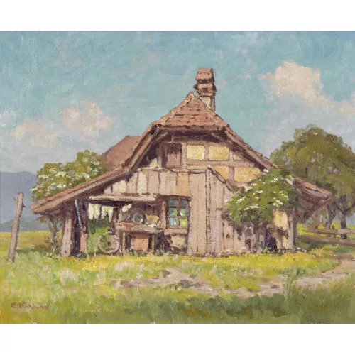 Ekkehard Kohlund — Landschaft mit Bauernhaus.