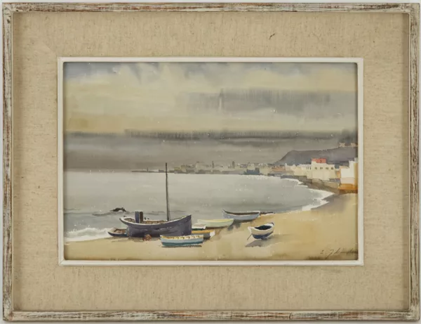 Ellis Zbinden — Ellis Zbinden (1921), \\Barques en bord de mer\\,