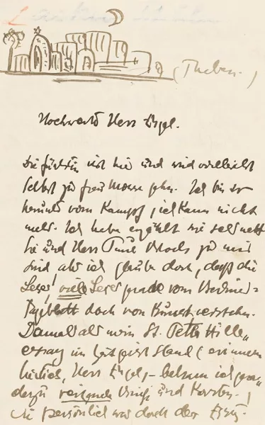 Else Lasker-Schüler — Eigh. Brief an Fritz Engel