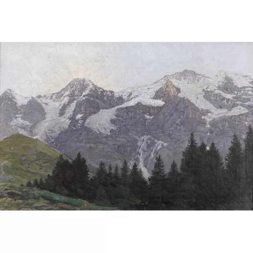 Emil Briner — Sommerliche Ansicht von Eiger, Mönch und Jungfrau.