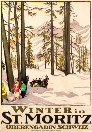 Plakat Winter in St. Moritz, 1917