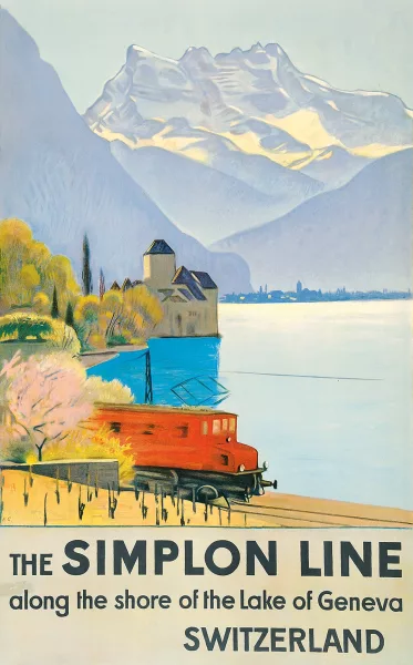 Emil Cardinaux — The Simplon Line - along the shore of the Lake of Geneva, Switzerland, 1949