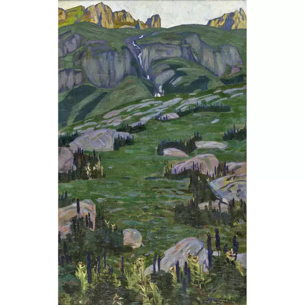 Berglandschaft mit Wasserfall