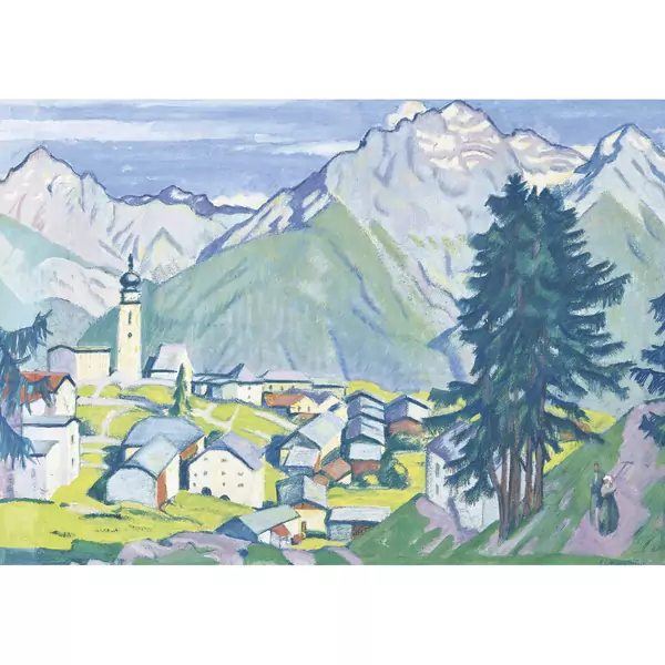 Sommerliche Ansicht von Ftan im Engadin