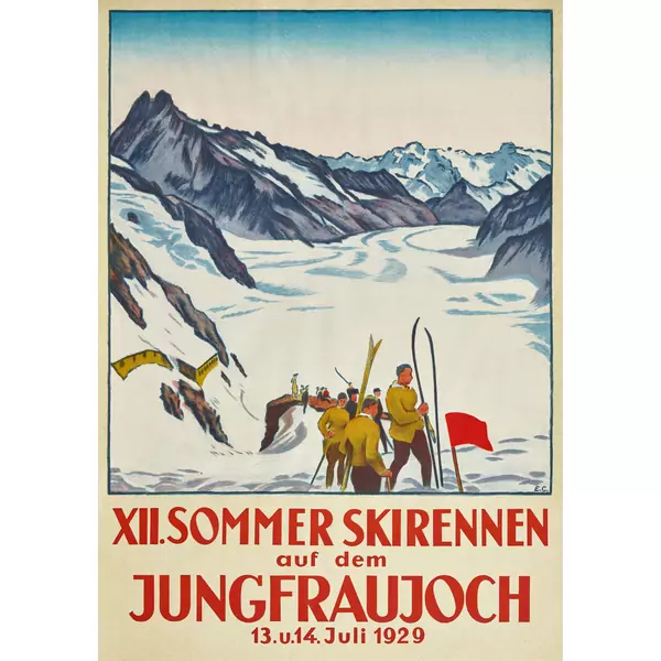 "Jungfraujoch 1929, XII. Sommer Skirennen"