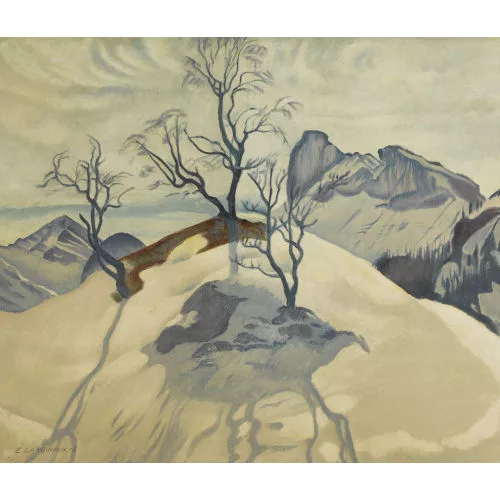 Emil Cardinaux — Verschneite Berglandschaft.
