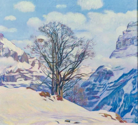 Winterlandschaft mit Baum, 1919