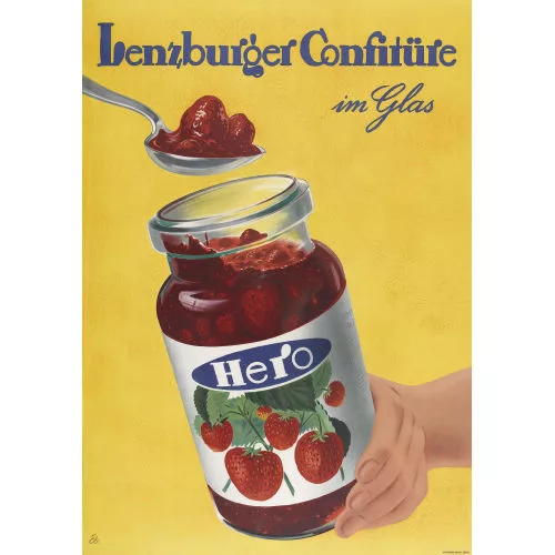 Emil Ebner — "Hero Lenzburger Konfitüre im Glas".