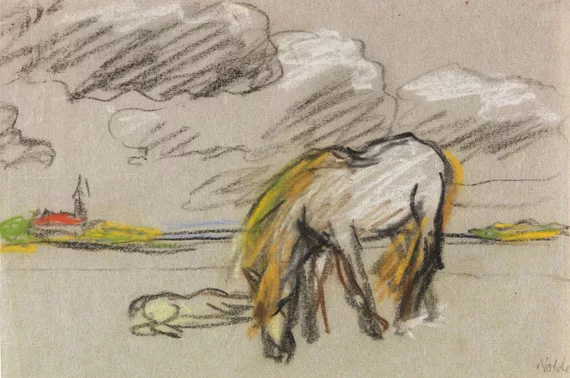 Emil Nolde — Pferd mit Fohlen